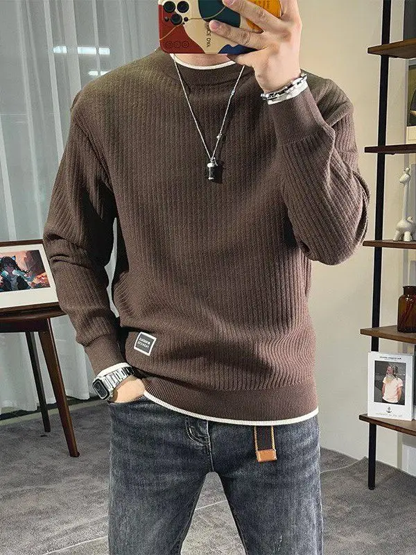 Men's Slim Fit Knitted Sweater round Ne Pullover Color Blo Base Layer Faionable Casual Long Sve Winter New Arrival
Men's Slim Fit Knitted Sweater round Ne Pullover Color Blo Base Layer Faionable Casual Long Sve Winter New Arrival