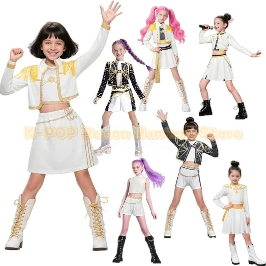 White Black Golden Huntrix Demon Hunters KPop Rumi Cosplay Costume Kids Birthday Party Dress Girls Halloween Costume
White Black Golden Huntrix Demon Hunters KPop Rumi Cosplay Costume Kids Birthday Party Dress Girls Halloween Costume