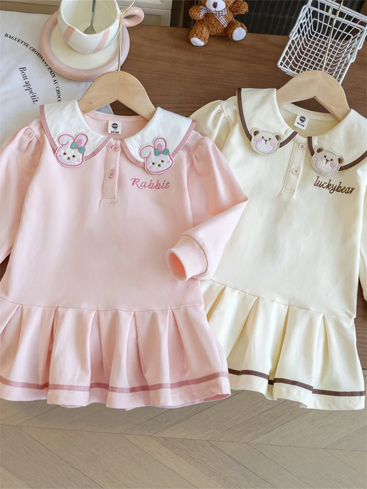 Princess Style Doll Collar Long Sleeve Dress for Little Girls Spring Autumn New Arrival School Uniform Cartoon Pattern
Princess Style Doll Collar Long Sleeve Dress for Little Girls Spring Autumn New Arrival School Uniform Cartoon Pattern