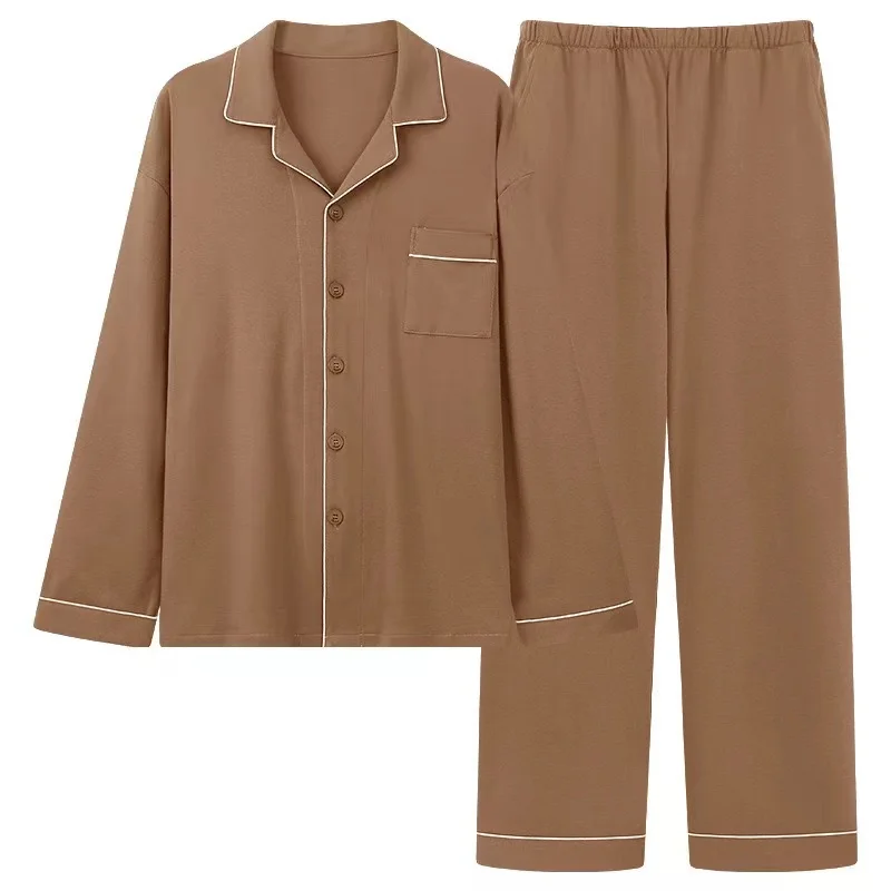 Autumn Men's 3XL Plus Size Cotton Pajamas Set Turn-Down Collar Long Sleeve Trousers Breathable Sleepwear for Leisure Night Home
Autumn Men's 3XL Plus Size Cotton Pajamas Set Turn-Down Collar Long Sleeve Trousers Breathable Sleepwear for Leisure Night Home