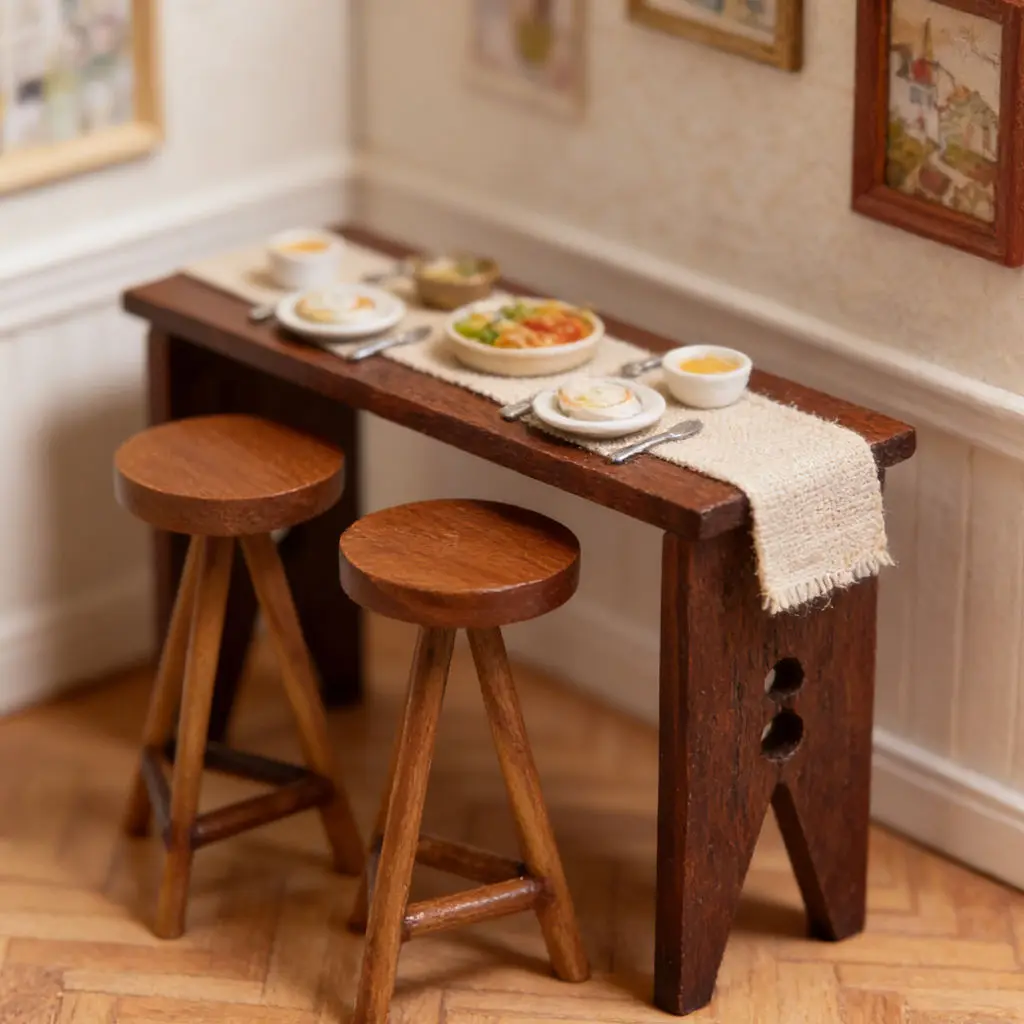 1:12 Dollhouse Miniature Redwood Bar Table Set - Realistic Bar Scene Model, Pub Furniture for Dollhouse DIY Decor
1:12 Dollhouse Miniature Redwood Bar Table Set - Realistic Bar Scene Model, Pub Furniture for Dollhouse DIY Decor