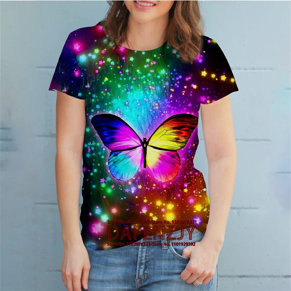 Women's T-Shirts Funny 3D Butterfly Flowers Print Tees Trendy Girl Style Short Sleeve Street Trend O-neck Tops Daily Loose Pullo
Women's T-Shirts Funny 3D Butterfly Flowers Print Tees Trendy Girl Style Short Sleeve Street Trend O-neck Tops Daily Loose Pullo