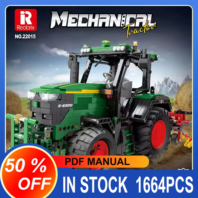 Reobrix 22015 Модель сельскохозяйственного трактора Rc APP Дистанционное управление Инженерная серия DIY Игрушки Строительные блоки Подарок для мальчиков 1828 шт.
Reobrix 22015 Модель сельскохозяйственного трактора Rc APP Дистанционное управление Инженерная серия DIY Игрушки Строительные блоки Подарок для мальчиков 1828 шт.