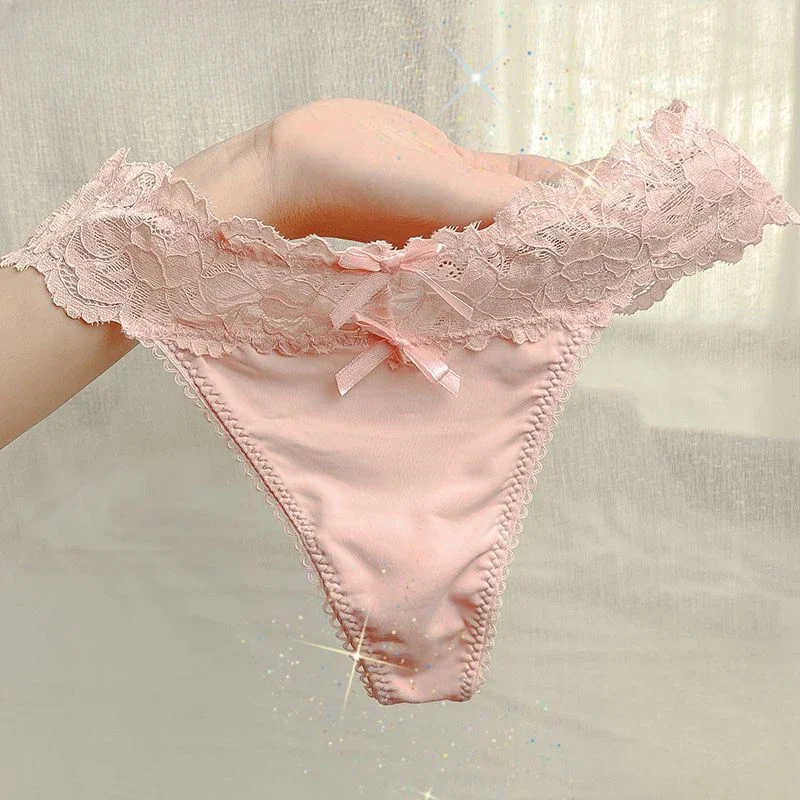 Girl Beauty House Pure Love Wind Transparent Lace Split Panties Women's Sexy Bow Low Waist Satin Thong Head Comfortable Simple
Girl Beauty House Pure Love Wind Transparent Lace Split Panties Women's Sexy Bow Low Waist Satin Thong Head Comfortable Simple