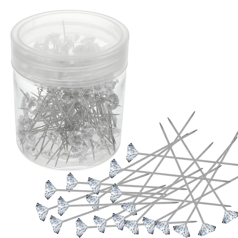 100PCS Corsage Pins Boutonniere Clear Straight Pins Rhinestones Pins Crystal Diamond Head Pins for DIY Decoration Wedding
100PCS Corsage Pins Boutonniere Clear Straight Pins Rhinestones Pins Crystal Diamond Head Pins for DIY Decoration Wedding