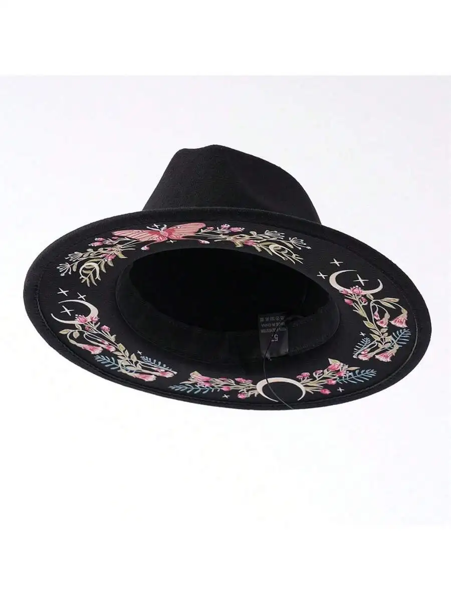 Women Fedora Hat With Butterfly Flower Moon Print Wide Brim For Party Travel Outdoor
Women Fedora Hat With Butterfly Flower Moon Print Wide Brim For Party Travel Outdoor