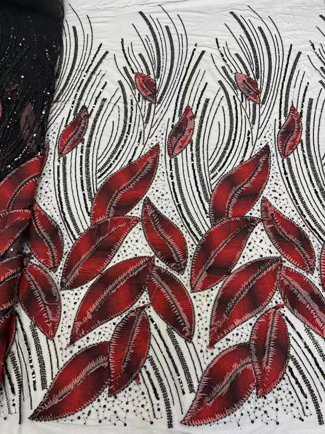 French Beaded Tulle African Lace Fabric Sequins Embroidery High Quality Women Wedding Material Nigerian Lace Fabric For Dress
French Beaded Tulle African Lace Fabric Sequins Embroidery High Quality Women Wedding Material Nigerian Lace Fabric For Dress