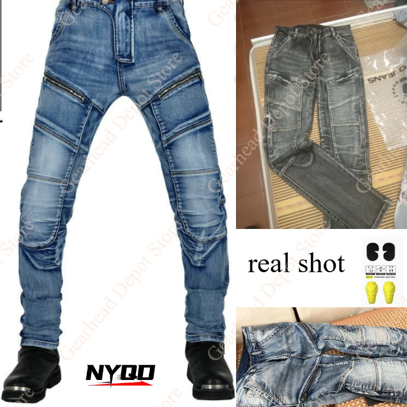 Vintage Casual Motorcycle Riding Jeans Men Anti Fall Rip Resistant Washed Stretchy Biker Motorcross Armor Protective Trousers
Vintage Casual Motorcycle Riding Jeans Men Anti Fall Rip Resistant Washed Stretchy Biker Motorcross Armor Protective Trousers