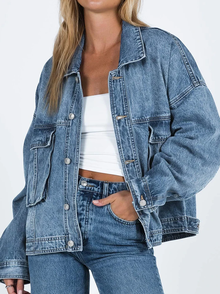 Vintage Classic Loose Denim Jackets for Women Spring New Turn Down Collar Long Sleeve Jean Coat Lady Fashion Coats
Vintage Classic Loose Denim Jackets for Women Spring New Turn Down Collar Long Sleeve Jean Coat Lady Fashion Coats