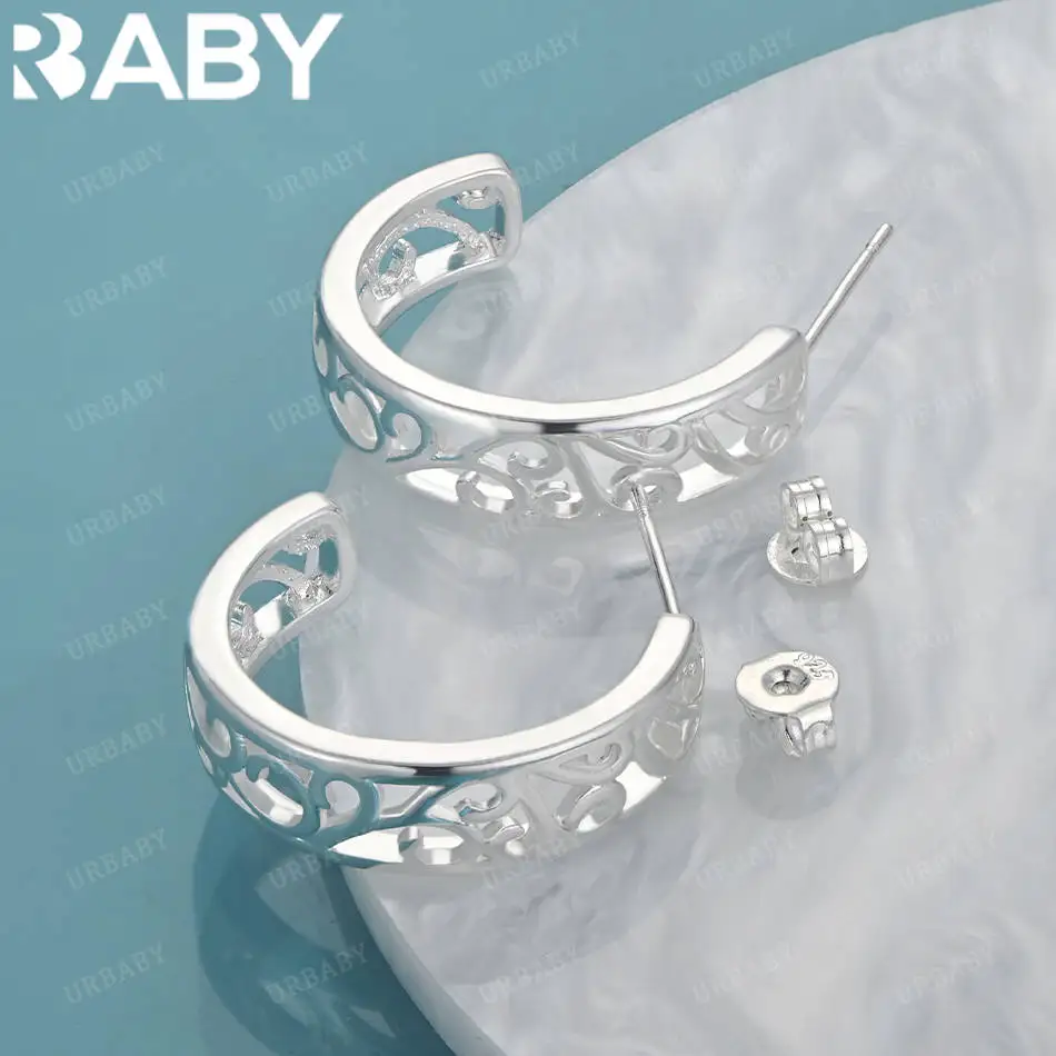 URBABY 925 Sterling Silver Hollow Stud Earrings For Women Jewelry Fashion Wedding Engagement Party Charms Elegant Accessories
URBABY 925 Sterling Silver Hollow Stud Earrings For Women Jewelry Fashion Wedding Engagement Party Charms Elegant Accessories