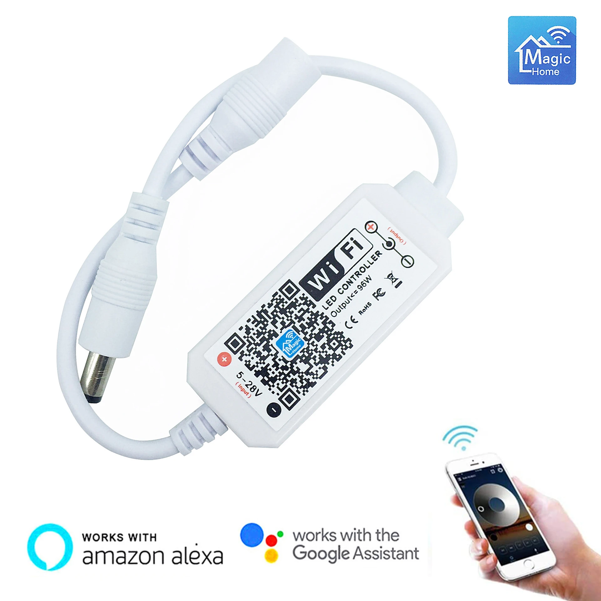 Magic Home WiFi Led Dimmer Controller Mini DC 12V 24V Wireless Remote Controller For Alexa Google Home Single Color Strip
Magic Home WiFi Led Dimmer Controller Mini DC 12V 24V Wireless Remote Controller For Alexa Google Home Single Color Strip