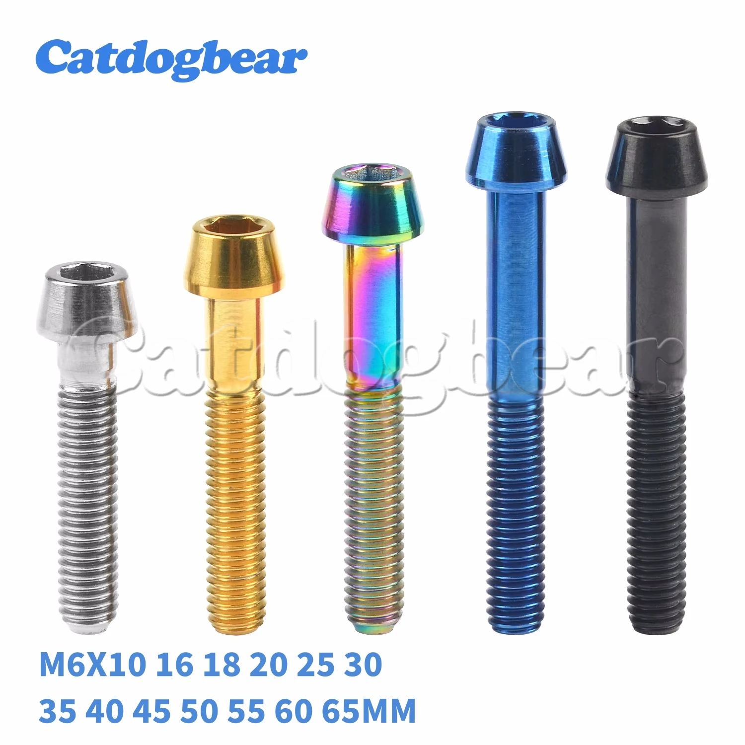 Catdogbear 4 PCS Titanium Bolt M6X10 16 18 20 25 30 35 40 45 50 55 60 65mm Allen Headset Stem Top Cap Screw for Bike
Catdogbear 4 PCS Titanium Bolt M6X10 16 18 20 25 30 35 40 45 50 55 60 65mm Allen Headset Stem Top Cap Screw for Bike