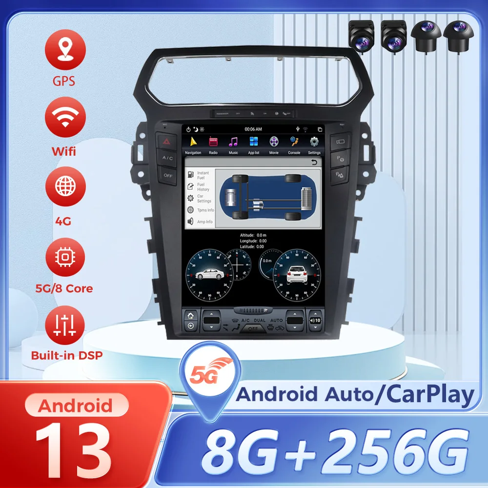 Android 13 Multimedia Video Car GPS Navigation For Explorer 2011-2019 12.1" Carplay Radio Screen Player Head Unit WIFI 4G GPS
Android 13 Multimedia Video Car GPS Navigation For Explorer 2011-2019 12.1" Carplay Radio Screen Player Head Unit WIFI 4G GPS