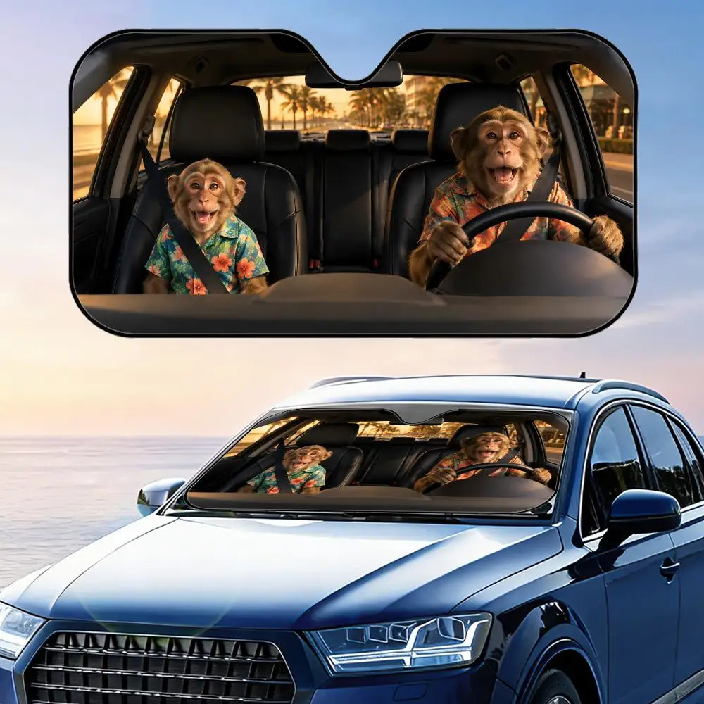 Monkey in Hawaiian Shirt Funny Sun Visor Car Windshield Sunshade UV Protection Reflective Foldable Heat Insulation Cover
Monkey in Hawaiian Shirt Funny Sun Visor Car Windshield Sunshade UV Protection Reflective Foldable Heat Insulation Cover