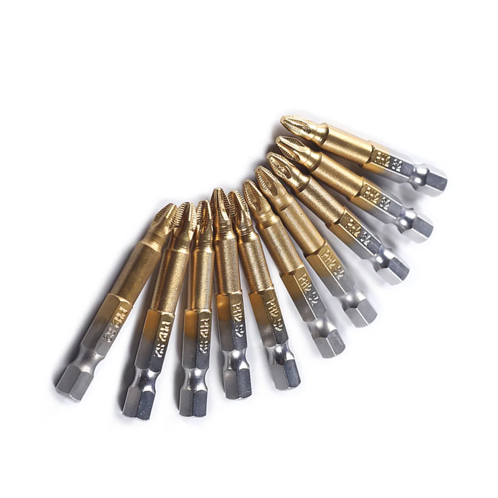 10Pcs Titanium Coated Anti-Slip Screwdriver Bit Set Alloy Steel Magnetic Ph2 Long for Electronic Device Mechanic Repair
10Pcs Titanium Coated Anti-Slip Screwdriver Bit Set Alloy Steel Magnetic Ph2 Long for Electronic Device Mechanic Repair