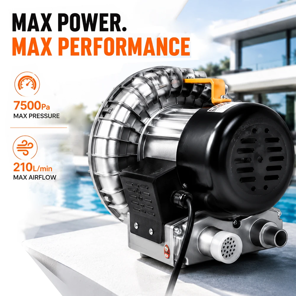 Industrial High Pressure Blower 7500Pa 210L/min Regenerative Blower for Aquaculture Aquarium and Air Supply
Industrial High Pressure Blower 7500Pa 210L/min Regenerative Blower for Aquaculture Aquarium and Air Supply