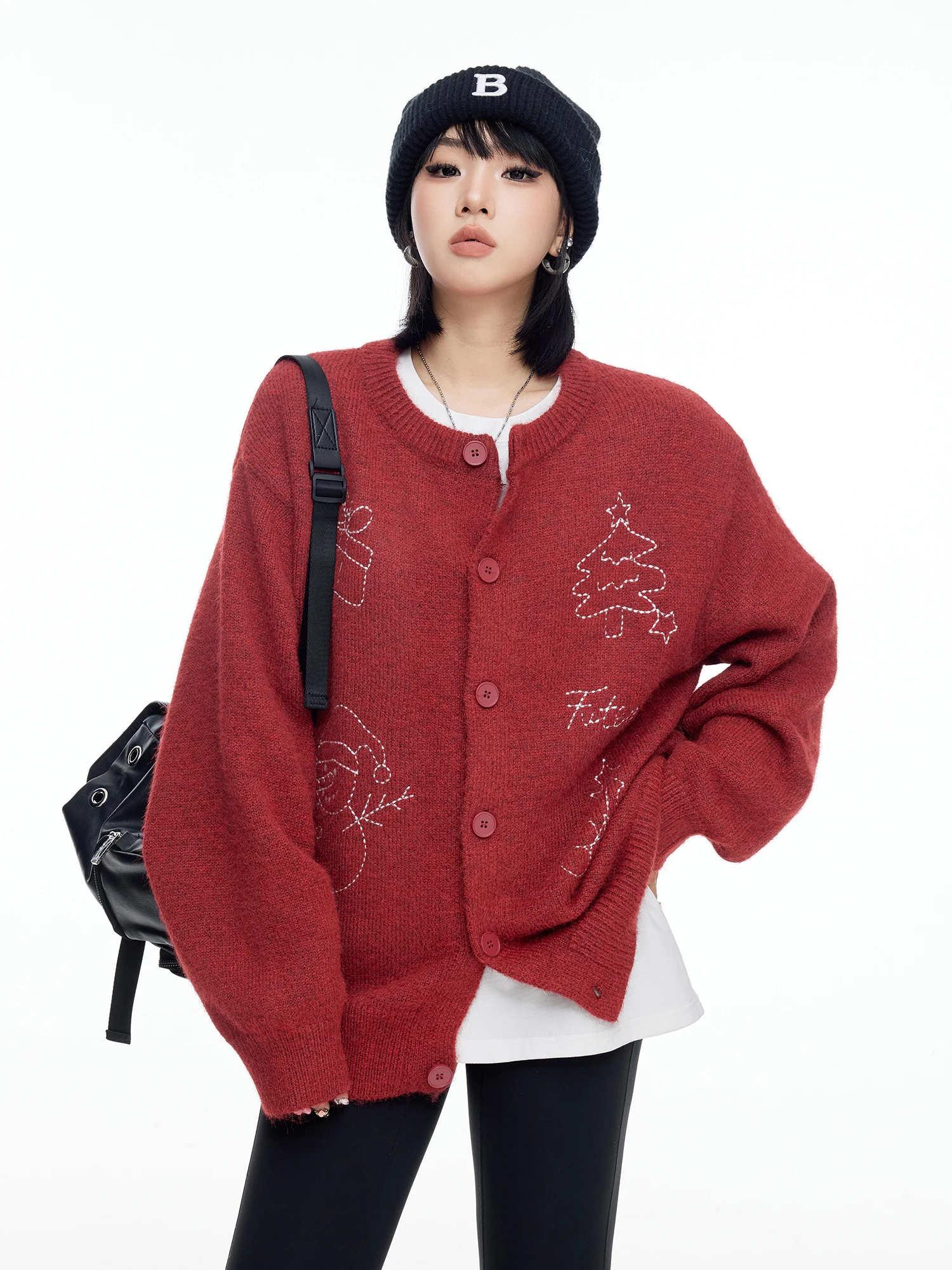 American Retro Red Cisas Open Cardigan Sweater Women's Autumn Winter Loose Casual Knitted Outerwear Street Sle
American Retro Red Cisas Open Cardigan Sweater Women's Autumn Winter Loose Casual Knitted Outerwear Street Sle