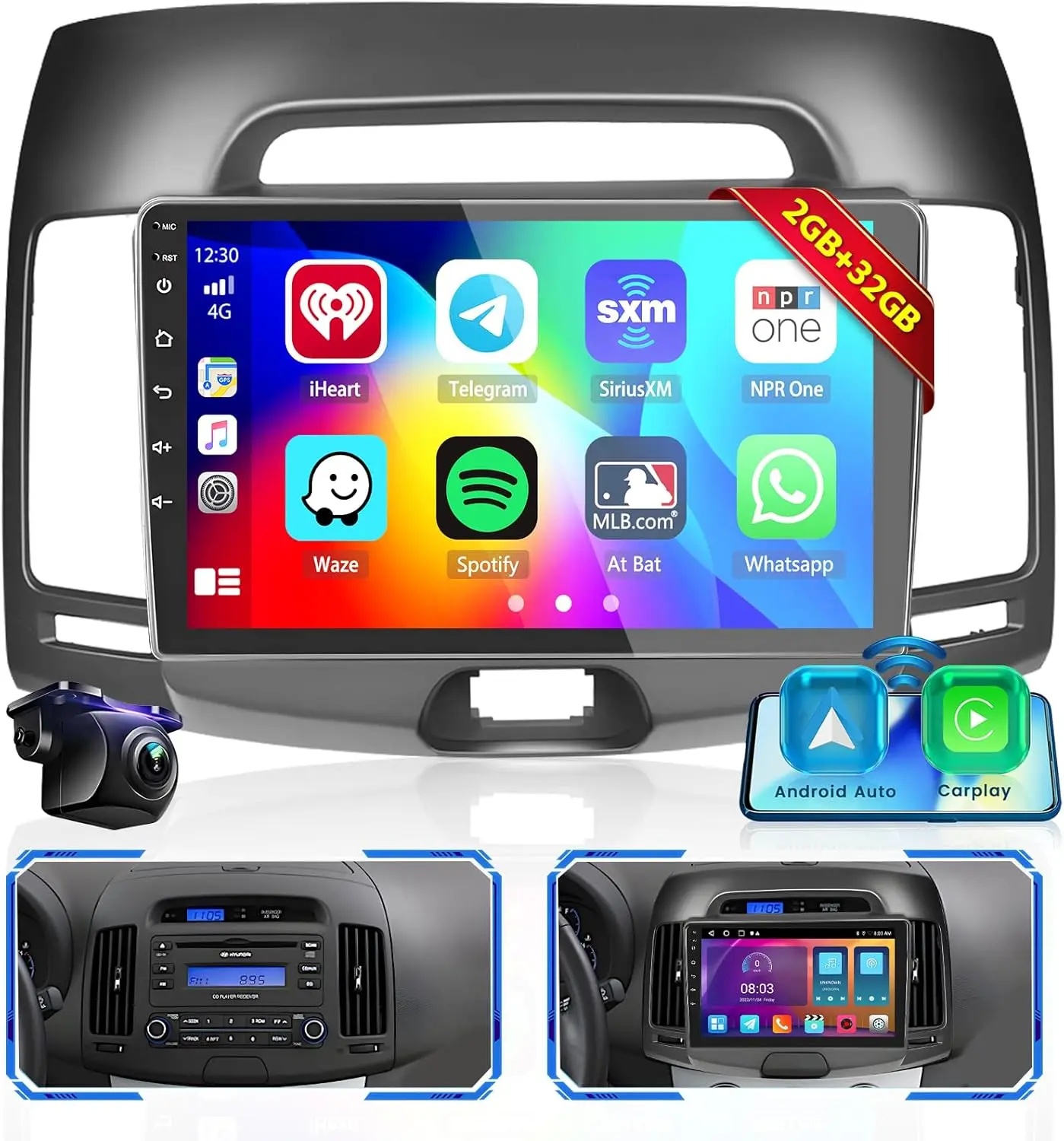 For Hyundai Elantra 2007-2010 Android Car Stereo with Wireless Carplay Android Auto 9" Touch Screen Radio GPS/Mic Backup Camera
For Hyundai Elantra 2007-2010 Android Car Stereo with Wireless Carplay Android Auto 9" Touch Screen Radio GPS/Mic Backup Camera