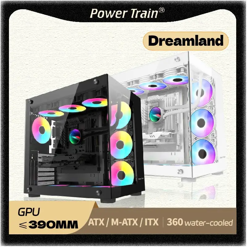 Power train DreamLand Sea view room without columns pure white desktop ATX host 360 water cooling computer case
Power train DreamLand Sea view room without columns pure white desktop ATX host 360 water cooling computer case