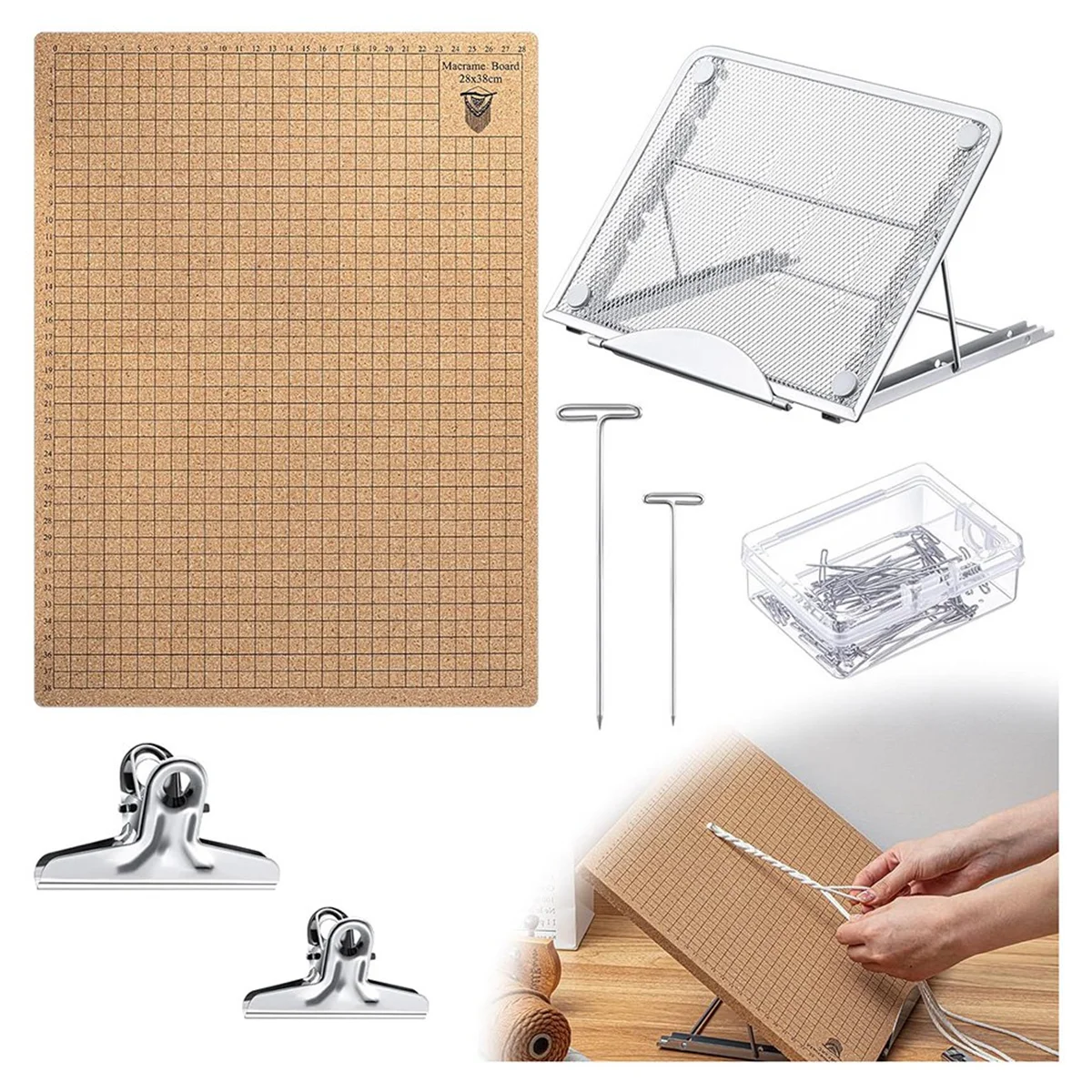 A95I-104Pcs Lace Board and Metal Adjustable Stand with T Pin Clip Macrame Supplies Reversible Mesh Macrame Projects
A95I-104Pcs Lace Board and Metal Adjustable Stand with T Pin Clip Macrame Supplies Reversible Mesh Macrame Projects