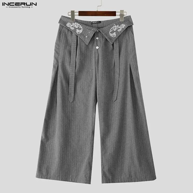 INCERUN Men Pants Striped Embroidery High Waist Joggers Wide Leg Trousers Men Streetwear Joggers Loose Fashion Causal Long Pants
INCERUN Men Pants Striped Embroidery High Waist Joggers Wide Leg Trousers Men Streetwear Joggers Loose Fashion Causal Long Pants