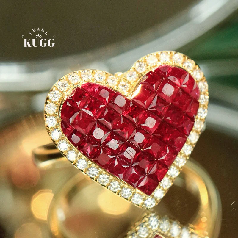 KUGG 100% кольца из желтого золота 18 карат, романтическое кольцо в форме сердца с блестящими бриллиантами и натуральным рубином, обручальное кольцо для женщин, высокие свадебные украшения
KUGG 100% кольца из желтого золота 18 карат, романтическое кольцо в форме сердца с блестящими бриллиантами и натуральным рубином, обручальное кольцо для женщин, высокие свадебные украшения