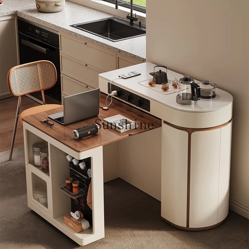 French medieval folding retractable integrated island dining table multi-functional kitchen
French medieval folding retractable integrated island dining table multi-functional kitchen