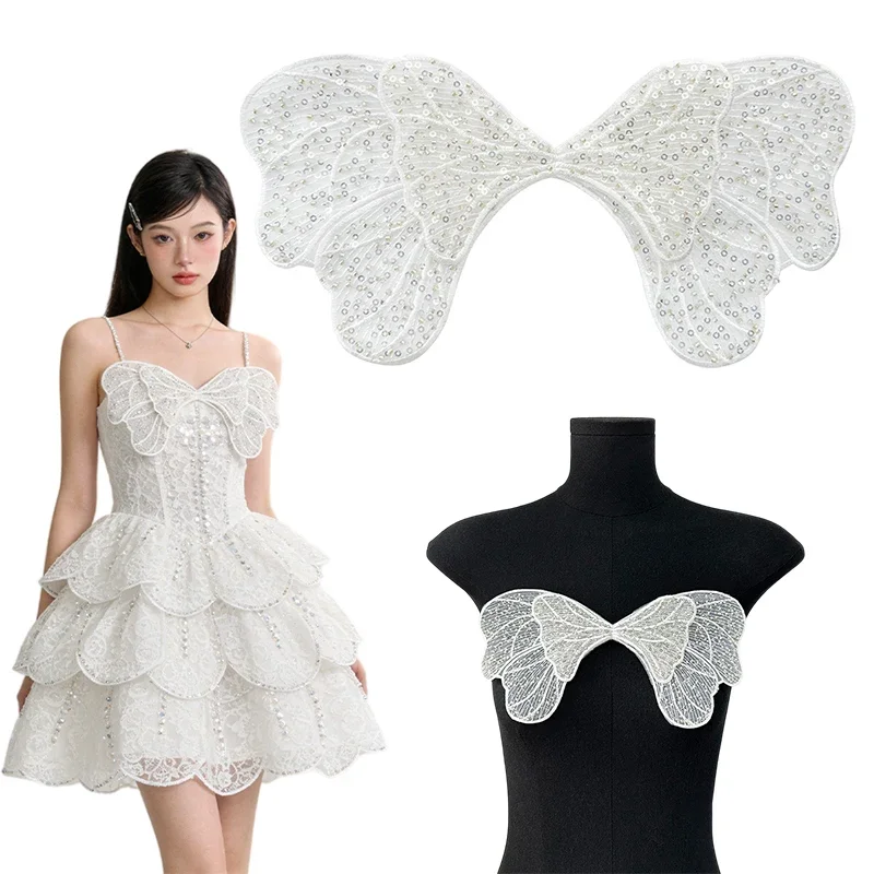 1pc Beads Sequins Embroidery Bow Lace Patch White Organza Beaded Sequined Embroidered Applique DIY Clothing Decorative
1pc Beads Sequins Embroidery Bow Lace Patch White Organza Beaded Sequined Embroidered Applique DIY Clothing Decorative