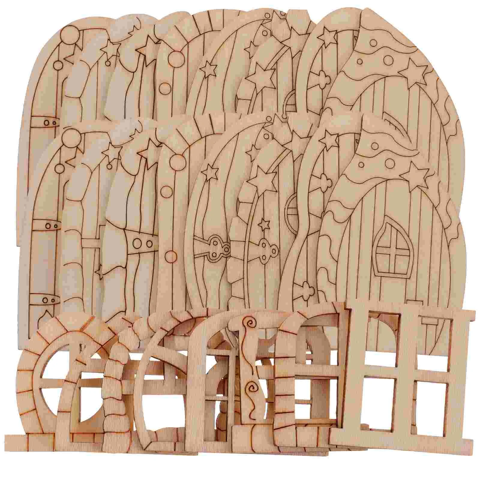 64 Pcs Fairy Door and Window Matching Room Decorations Miniature House Household Blank Wooden
64 Pcs Fairy Door and Window Matching Room Decorations Miniature House Household Blank Wooden