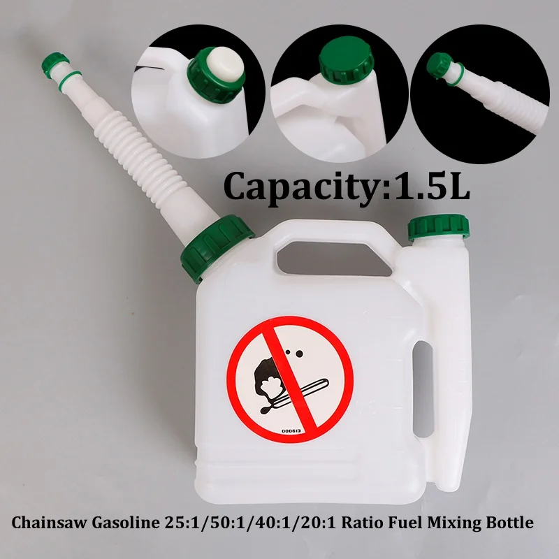1Pc 1.5L 25:1 50:1 40:1 20:1 Ratio Fuel Mixing Bottle Garden Tool Parts Chainsaw Gasoline Oil Pot Petrol Fuel Mixing Bottle
1Pc 1.5L 25:1 50:1 40:1 20:1 Ratio Fuel Mixing Bottle Garden Tool Parts Chainsaw Gasoline Oil Pot Petrol Fuel Mixing Bottle