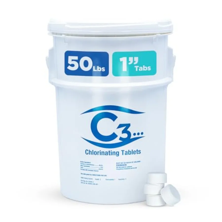 50 lbs 1 Stabilized Chlorine Tabs for Swimming Pools Easy to Use for Above Ground or Inground Pool Slow Dissolving Individual C
50 lbs 1 Stabilized Chlorine Tabs for Swimming Pools Easy to Use for Above Ground or Inground Pool Slow Dissolving Individual C