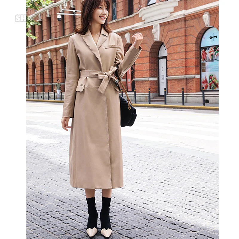 Autumn And Winter Soft New Leather Women's Long Knee Length Slim High-grade Sheepskin Genuine Leather Trench Coat
Autumn And Winter Soft New Leather Women's Long Knee Length Slim High-grade Sheepskin Genuine Leather Trench Coat