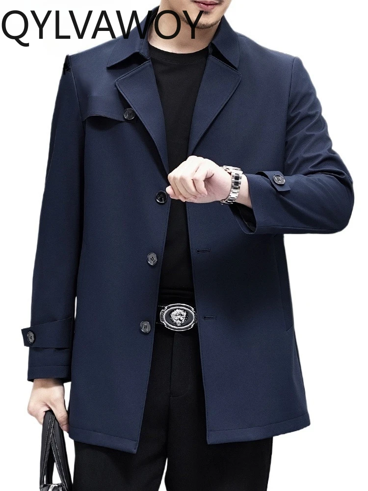 QYLVAWOY 100% Polyester Men's 2025 Spring Autumn New Trench Coat Mid Long Thin Business Casual Dad's Lapel Outerwear LJ2044
QYLVAWOY 100% Polyester Men's 2025 Spring Autumn New Trench Coat Mid Long Thin Business Casual Dad's Lapel Outerwear LJ2044