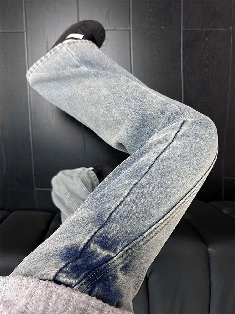 Retro High Street Dark Heavyweight Men's Jeans American Washed Lightning Pattern Diagonal Cut Flared Pants Casual Winter Jeans
Retro High Street Dark Heavyweight Men's Jeans American Washed Lightning Pattern Diagonal Cut Flared Pants Casual Winter Jeans