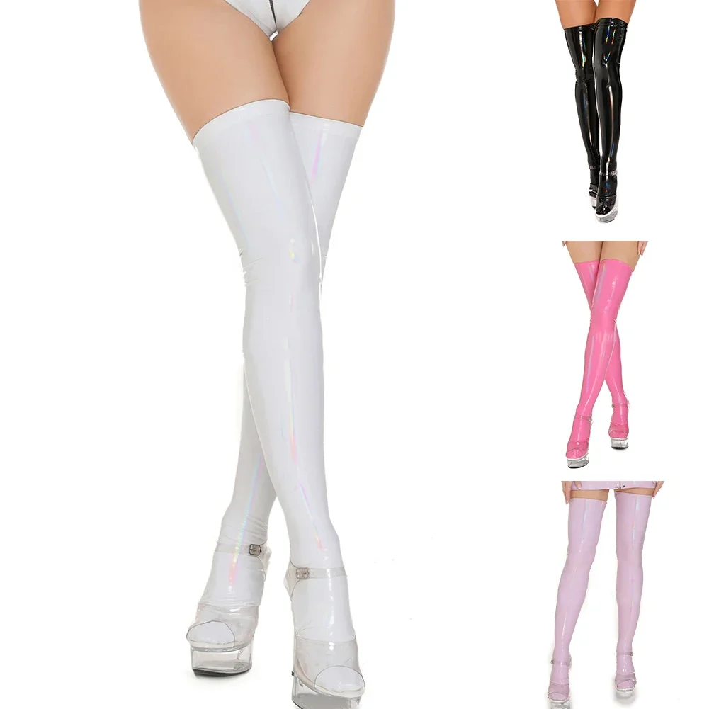 Women Shiny PU Leather Thigh High Stockings Tights Long Socks Wet Look Clubwear Over The Knee Stockings
Women Shiny PU Leather Thigh High Stockings Tights Long Socks Wet Look Clubwear Over The Knee Stockings