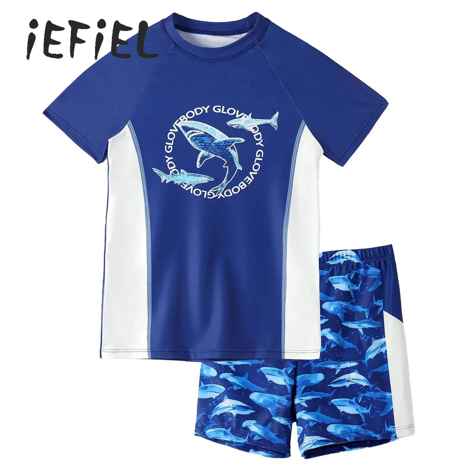 Boys Two Piece Rash Guard Swimsuits Kids Short Sleeve Swimwear Sets Bathing Suit Swim Shirts and Shorts for Surfing Swimming
Boys Two Piece Rash Guard Swimsuits Kids Short Sleeve Swimwear Sets Bathing Suit Swim Shirts and Shorts for Surfing Swimming