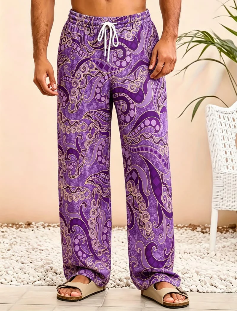 Men's Bohemian Paisley Print Casual Pants, Loose Fit Drawstring Trousers, Ethnic Design for Beach Days, Travel and Daily Wear
Men's Bohemian Paisley Print Casual Pants, Loose Fit Drawstring Trousers, Ethnic Design for Beach Days, Travel and Daily Wear