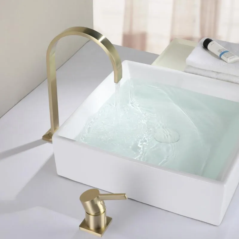 Basin faucet Brushed Gold Bathroom Faucet two holes Rose Gold Widespread bathroom faucet sink tap 360 rotating basin Tap
Basin faucet Brushed Gold Bathroom Faucet two holes Rose Gold Widespread bathroom faucet sink tap 360 rotating basin Tap