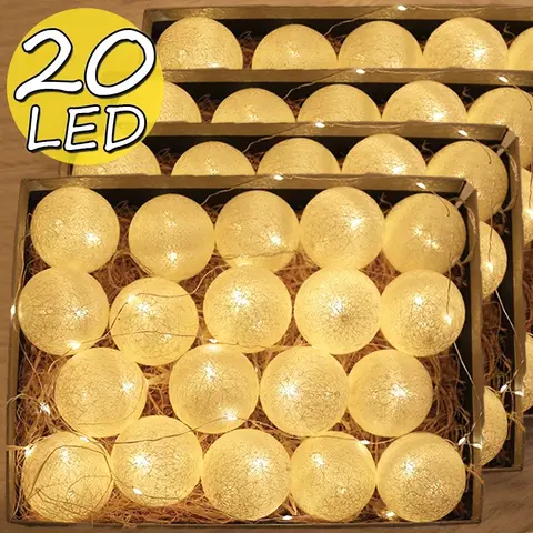 20LED Lantern Lamp Rattan Ball String Lights Battery or USB Control Holiday Christmas Decoration Lighting Party Garland Lamps