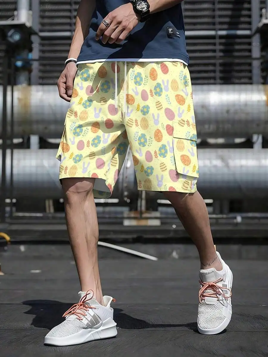 Mens Polyester Cargo Shorts With Easter Bunny And Egg Print Casual Summer Wear
Mens Polyester Cargo Shorts With Easter Bunny And Egg Print Casual Summer Wear
