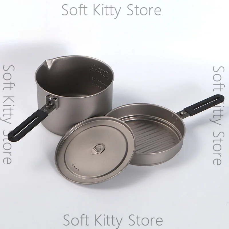 Frying Pan Cooking Pot Three-piece Pure Titanium Portable Camping 2-4 People Wild Cooking Utensils
Frying Pan Cooking Pot Three-piece Pure Titanium Portable Camping 2-4 People Wild Cooking Utensils