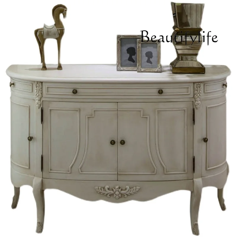 French American light luxury porch locker semicircular foyer entrance solid wood shoe cabinet light luxury decorative cabinet
French American light luxury porch locker semicircular foyer entrance solid wood shoe cabinet light luxury decorative cabinet