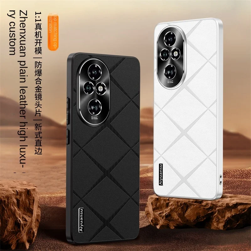 For Honor 200 200 Pro high-luxury vegan leather metal lens protection anti-drop and anti-fingerprint phone case
For Honor 200 200 Pro high-luxury vegan leather metal lens protection anti-drop and anti-fingerprint phone case