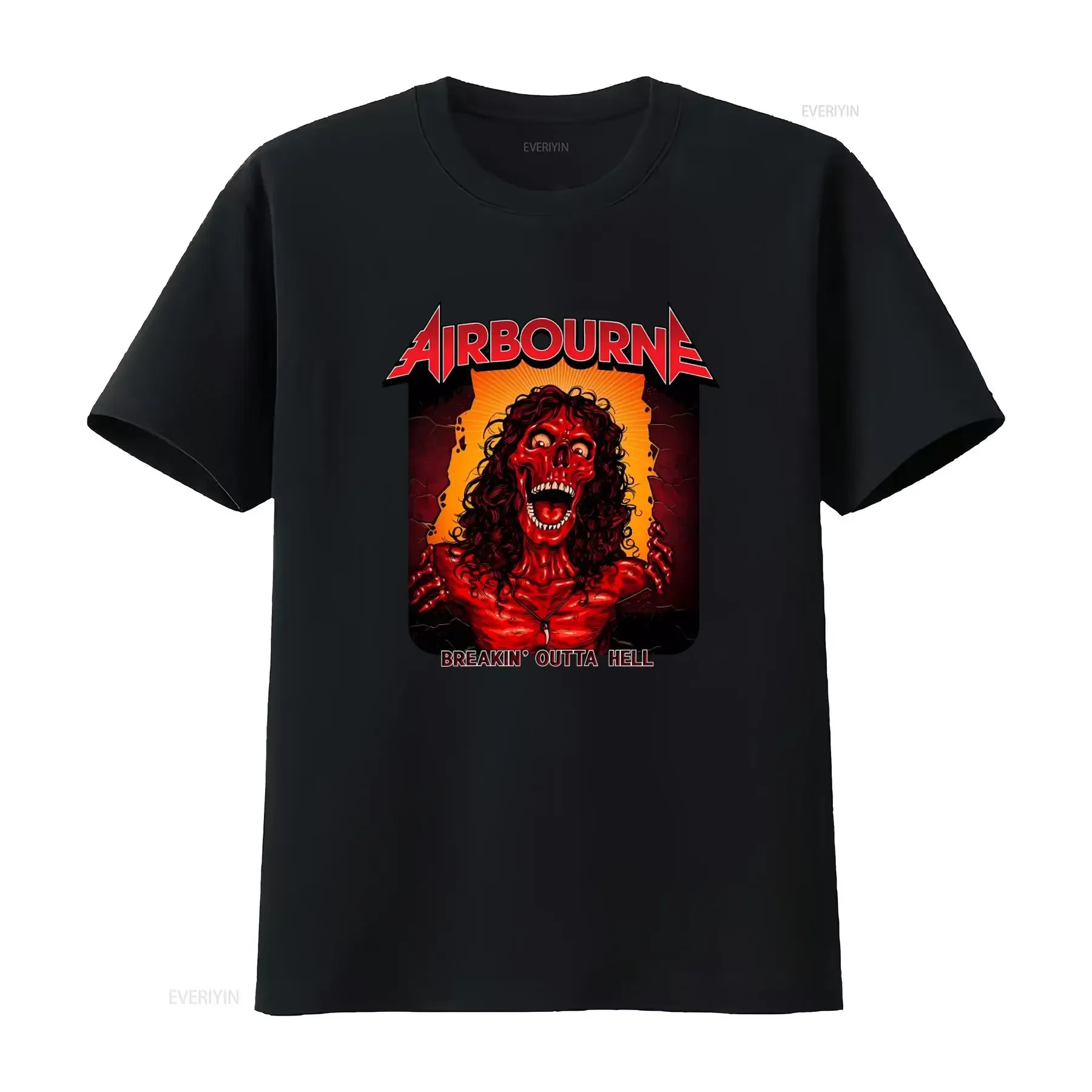 AIRBOURNE Breakin' Outta Hell Skeleton Rock Band T Shirt for Cool Design vintage Washed streetwear Unisex graphic Breathable
AIRBOURNE Breakin' Outta Hell Skeleton Rock Band T Shirt for Cool Design vintage Washed streetwear Unisex graphic Breathable