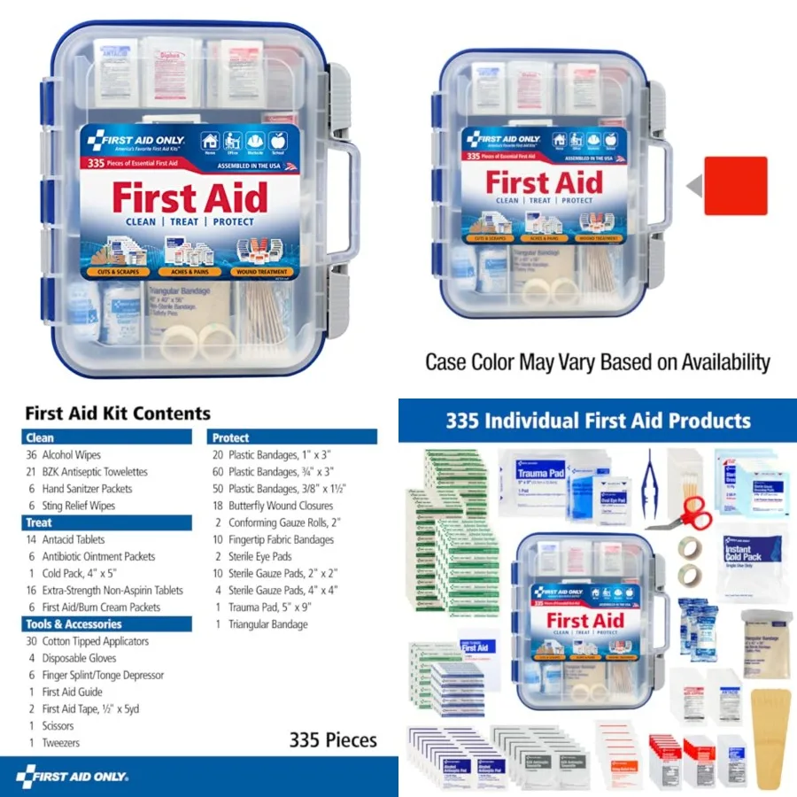 First Aid Only 91247 OSHA-Compliant First Aid Kit, All-Purpose 100-Person Emergency First Aid Kit for Business, Worksite, Home,
First Aid Only 91247 OSHA-Compliant First Aid Kit, All-Purpose 100-Person Emergency First Aid Kit for Business, Worksite, Home,