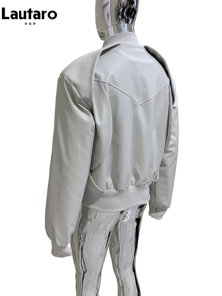 Mauroicardi Autumn Winter Short Matte Pu Leather Bomber Jacket Men Long Sleeve Luxury Designer European Fashion Emo Clothes 2025
Mauroicardi Autumn Winter Short Matte Pu Leather Bomber Jacket Men Long Sleeve Luxury Designer European Fashion Emo Clothes 2025
