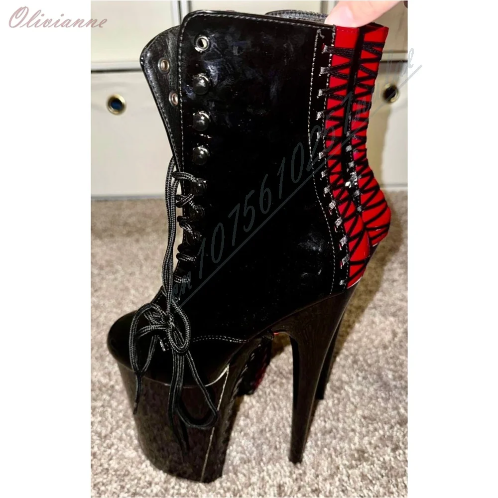 Black Shiny Leather Platform Mid Calf Boots Stiletto High Heel Lace-up Strappy Pole Dance Shoes for Women Nightclub Women Shoes
Black Shiny Leather Platform Mid Calf Boots Stiletto High Heel Lace-up Strappy Pole Dance Shoes for Women Nightclub Women Shoes