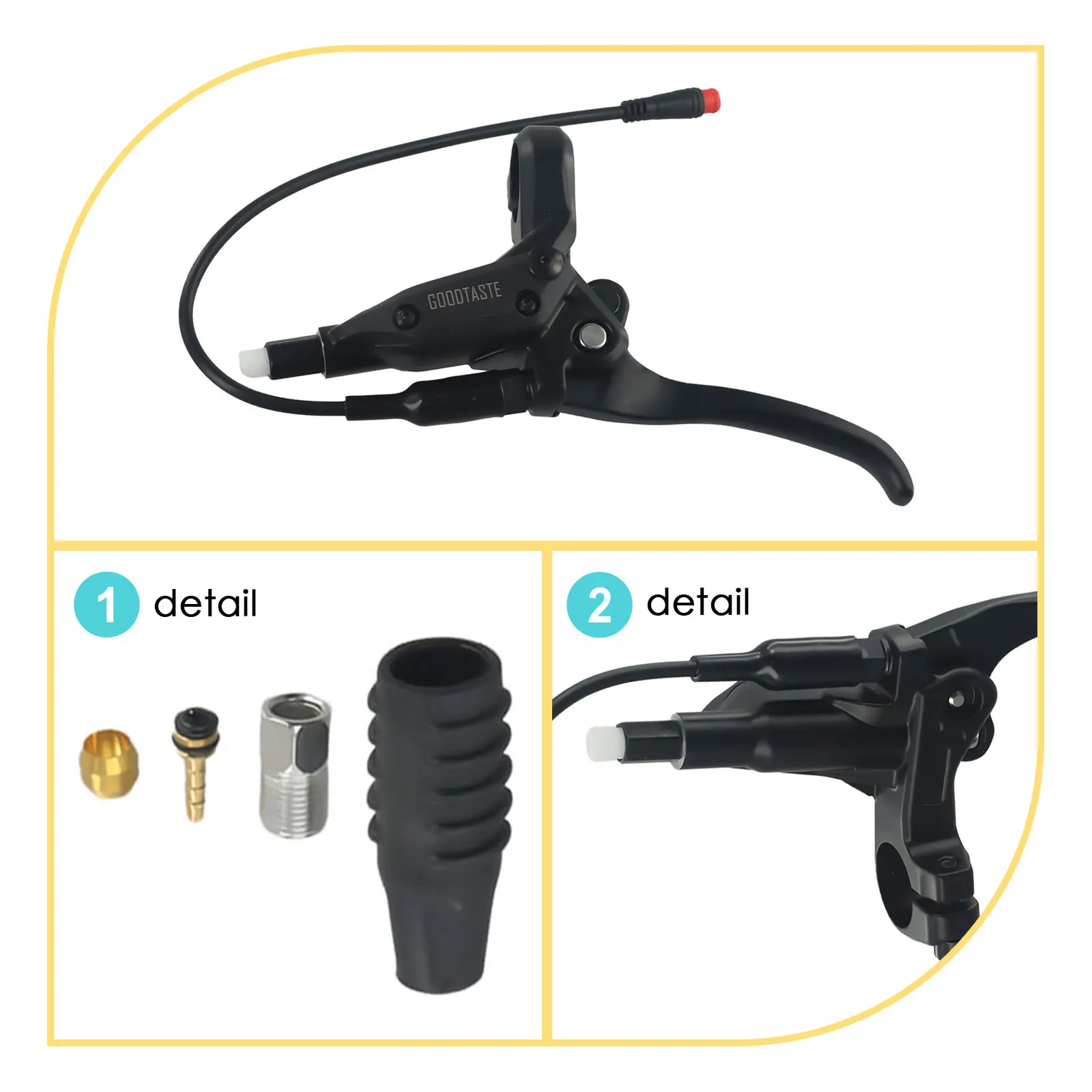 Goodtaste GT03 Power-Off Oil 2pin E-Bike Brake Handle Waterproof Brake Lever For Electric Bikes Aluminum Alloy Brake Lever
Goodtaste GT03 Power-Off Oil 2pin E-Bike Brake Handle Waterproof Brake Lever For Electric Bikes Aluminum Alloy Brake Lever