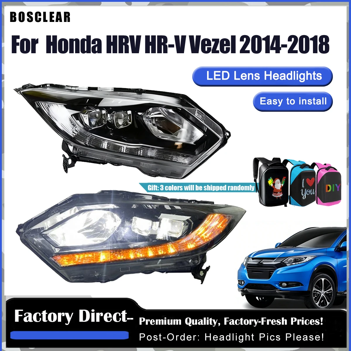 LED Headlights Assmebly for Honda Vezel HRV XR-V 2014-2018 Projetor Head Light DRL Turn Signal Driving Lamps Headlamp Auto Parts
LED Headlights Assmebly for Honda Vezel HRV XR-V 2014-2018 Projetor Head Light DRL Turn Signal Driving Lamps Headlamp Auto Parts