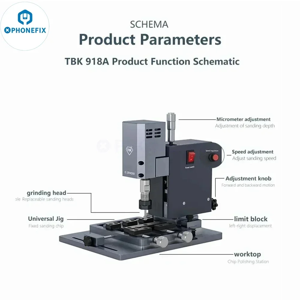 TBK 918A Universal Multifunctional Touch Polisher Chip IC Screen Cutting and Polishing CPU RAM Grinding Motherboard Repair Tool
TBK 918A Universal Multifunctional Touch Polisher Chip IC Screen Cutting and Polishing CPU RAM Grinding Motherboard Repair Tool
